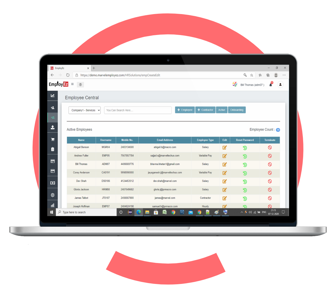 EmployEz dashboard